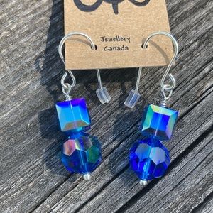 Swarovski Crystal Drop Earrings w/ Sterling Silver